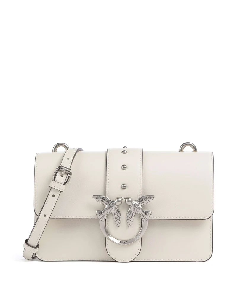 Pinko Love One Mini Umhängetasche bianco seta/old silver