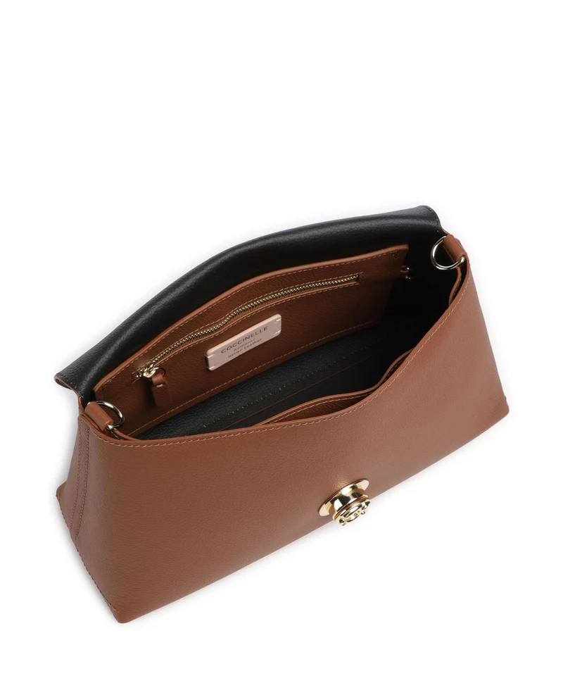 Coccinelle Nikla Schultertasche cognac/noir