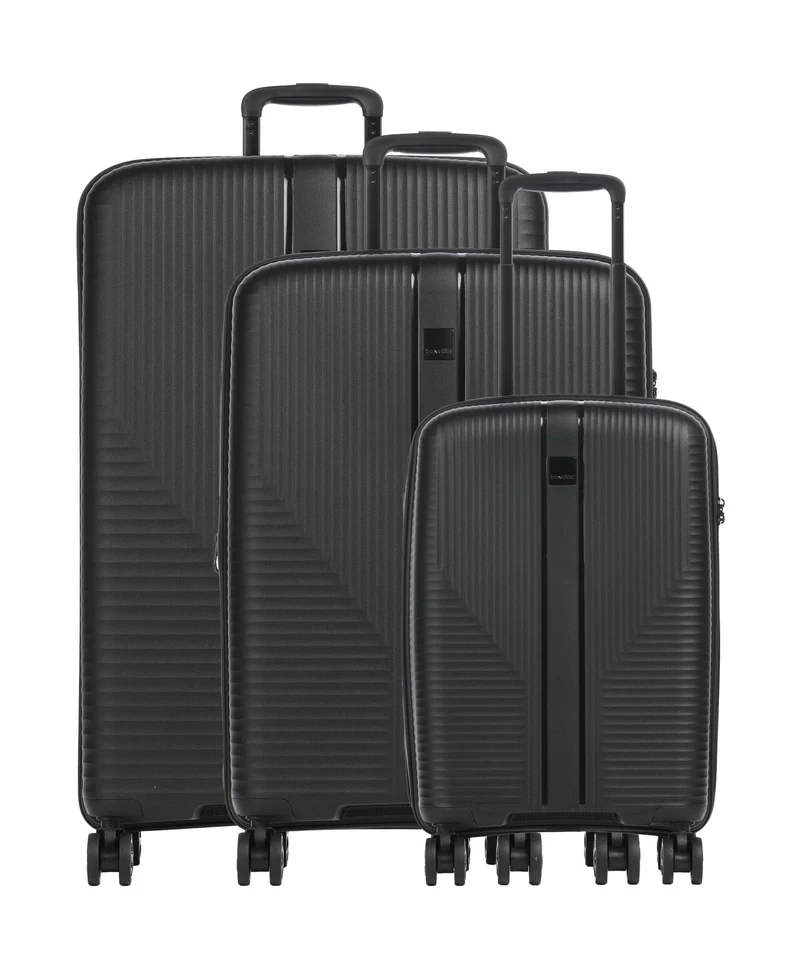 Travelite Air Stripe Slim 4-Rollen Trolley Set black