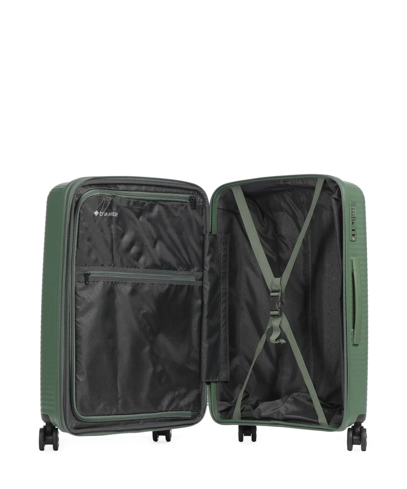Travelite Air Stripe Slim 4-Rollen Trolley Set green