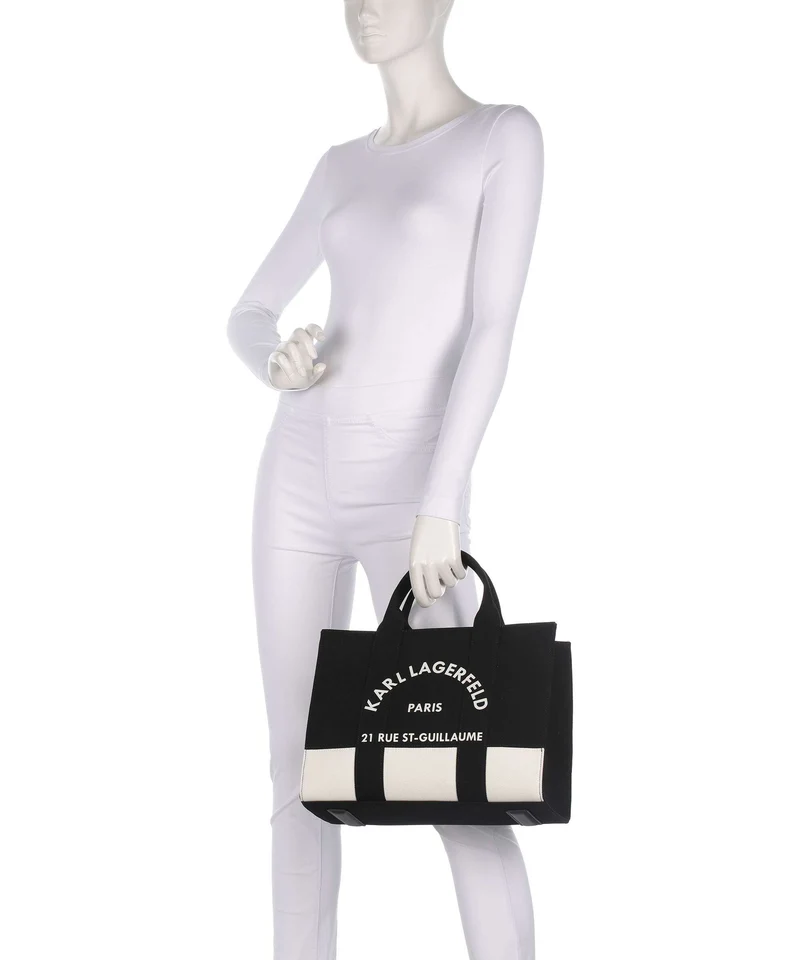 Karl Lagerfeld K/Rue St Guillaume Medium Handtasche cannoli cream/black