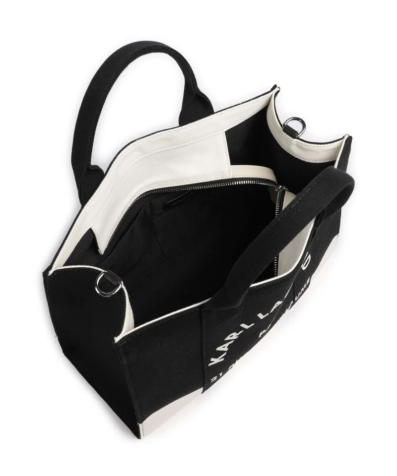 Karl Lagerfeld K/Rue St Guillaume Medium Handtasche cannoli cream/black