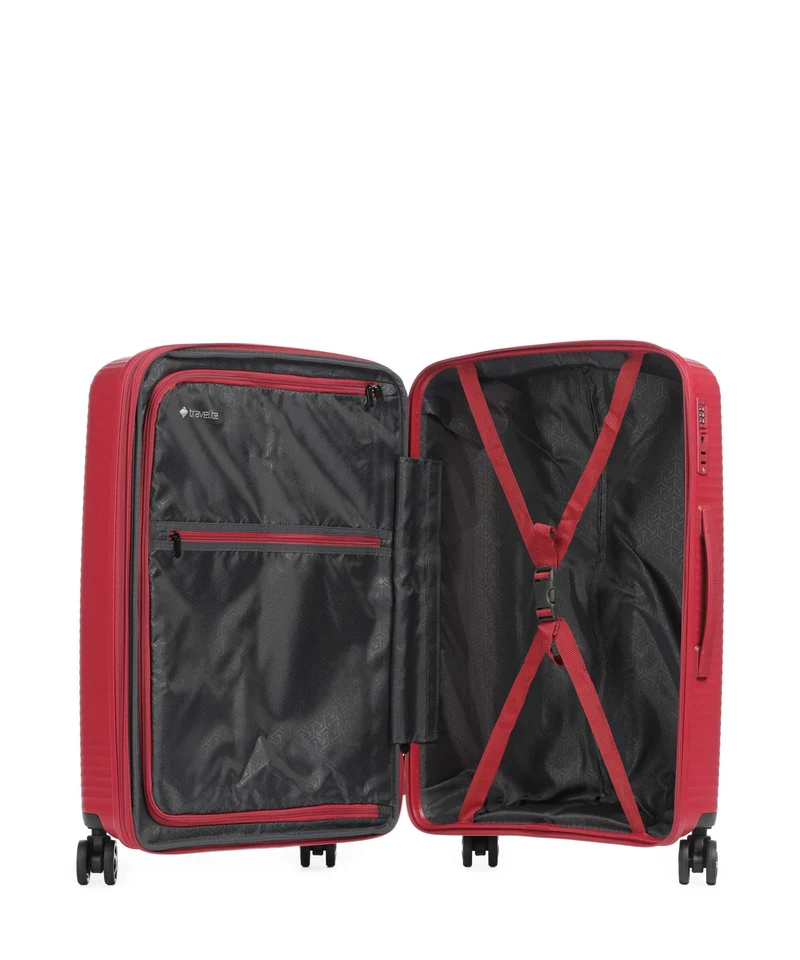 Travelite Air Stripe 4-Rollen Trolley Set red