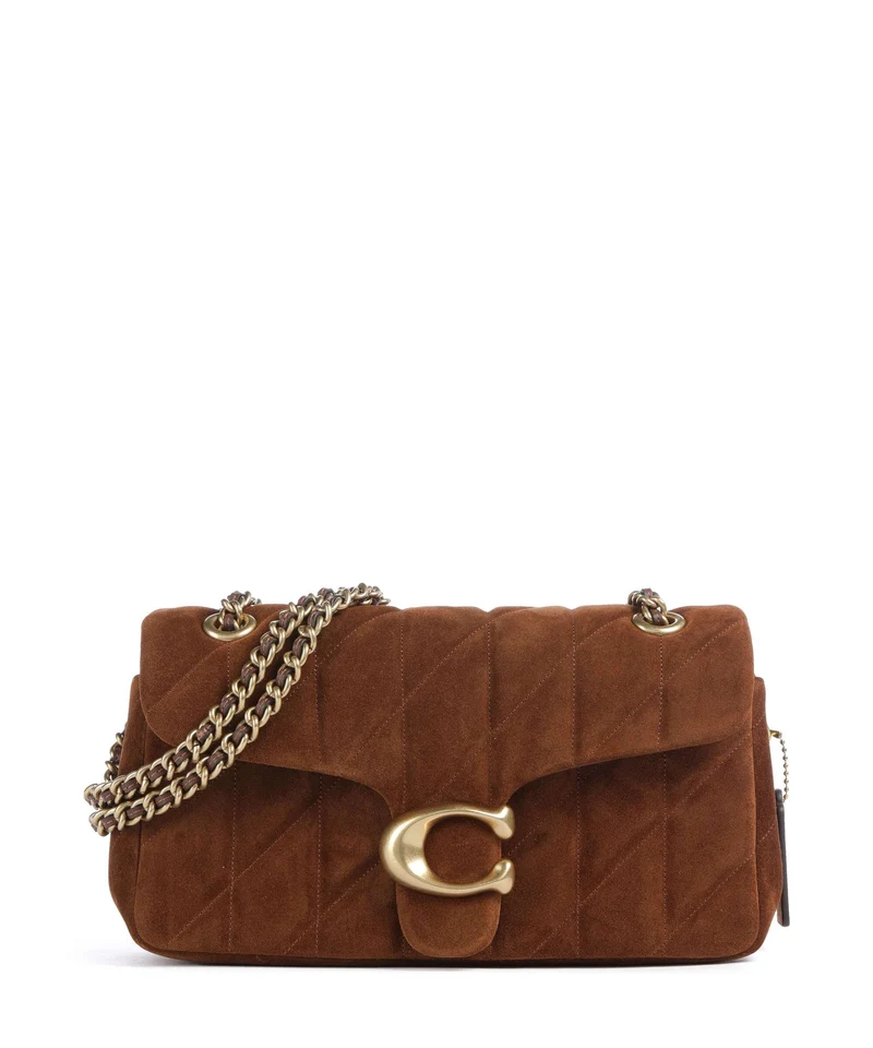 Coach Tabby Quilted Suede 26 Schultertasche warm brown