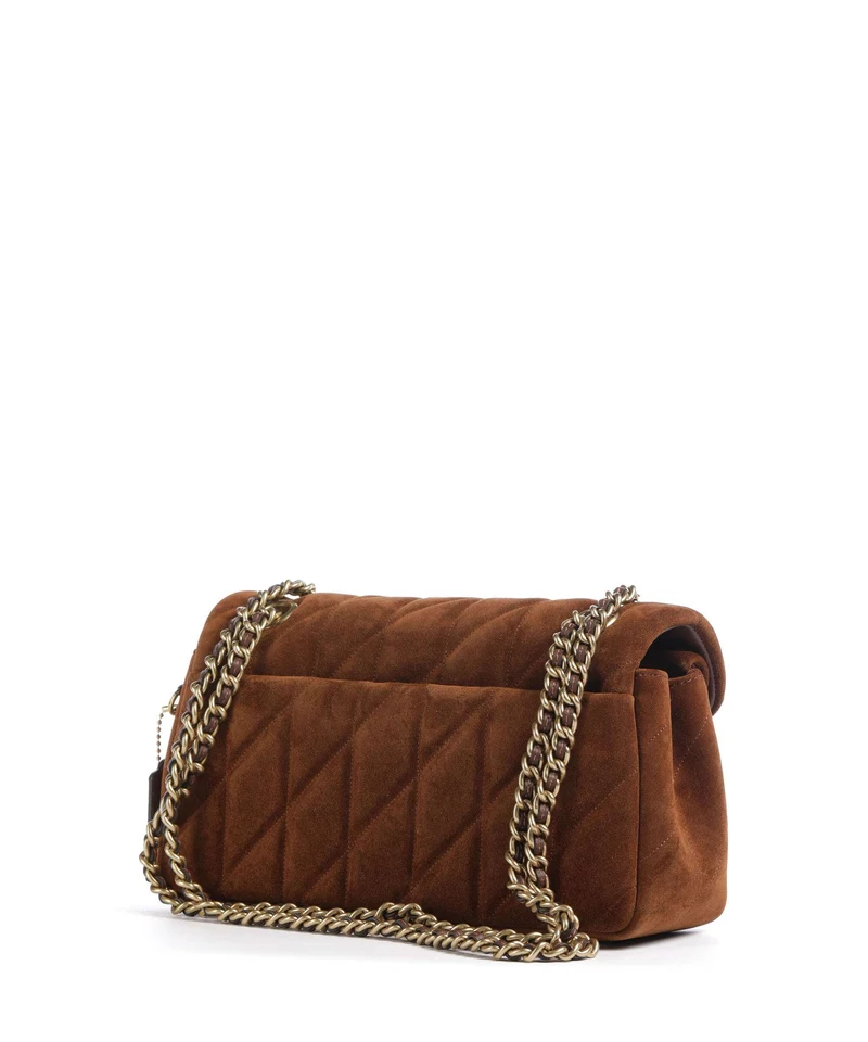 Coach Tabby Quilted Suede 26 Schultertasche warm brown