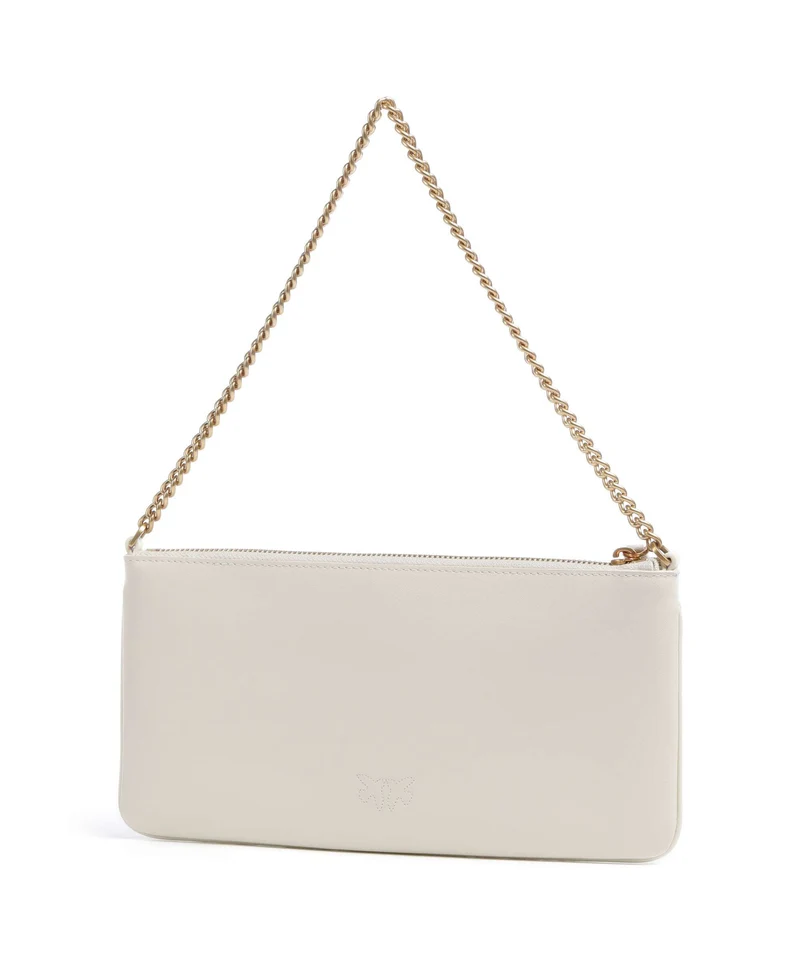 Pinko Flat Horizontal Schultertasche bianco seta/antique gold