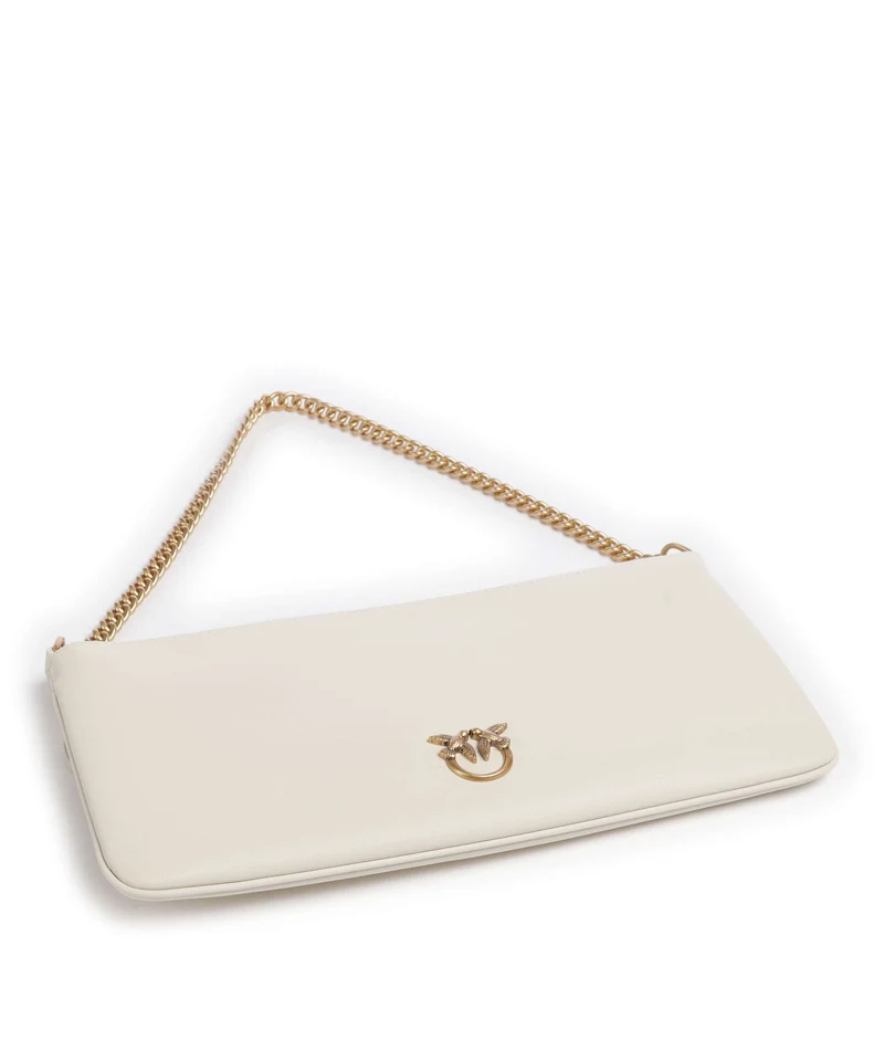 Pinko Flat Horizontal Schultertasche bianco seta/antique gold