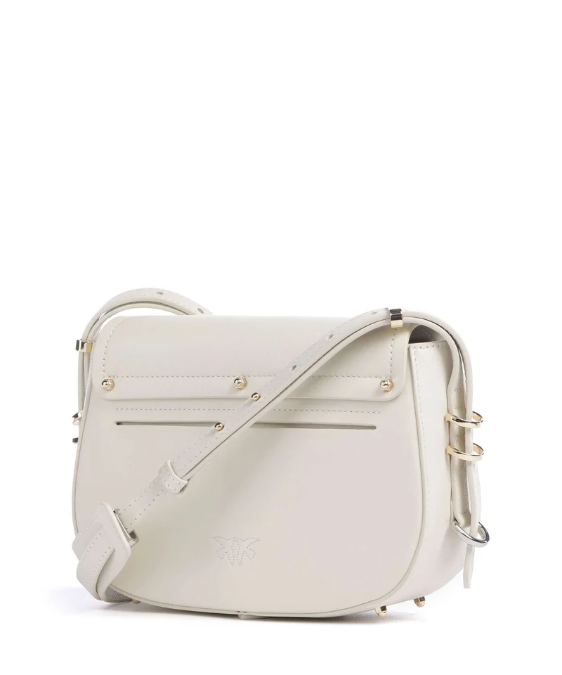 Pinko Saddle Mini Umhängetasche bianco seta/gold/nike