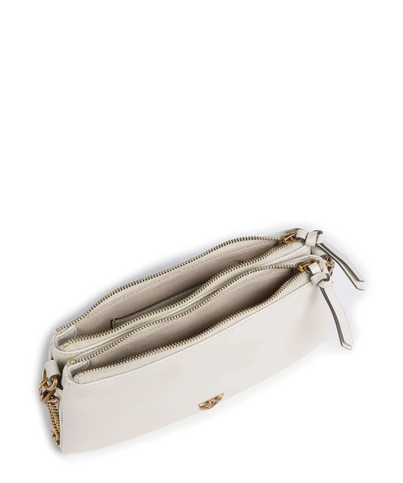 Pinko Double Mini Schultertasche bianco seta/antique gold
