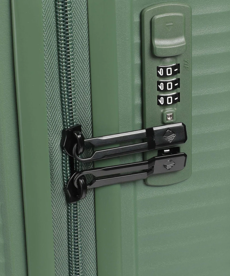 Travelite Air Stripe Slim 4-Rollen Trolley green