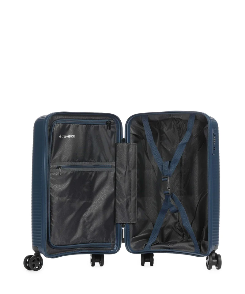 Travelite Air Stripe Slim 4-Rollen Trolley navy