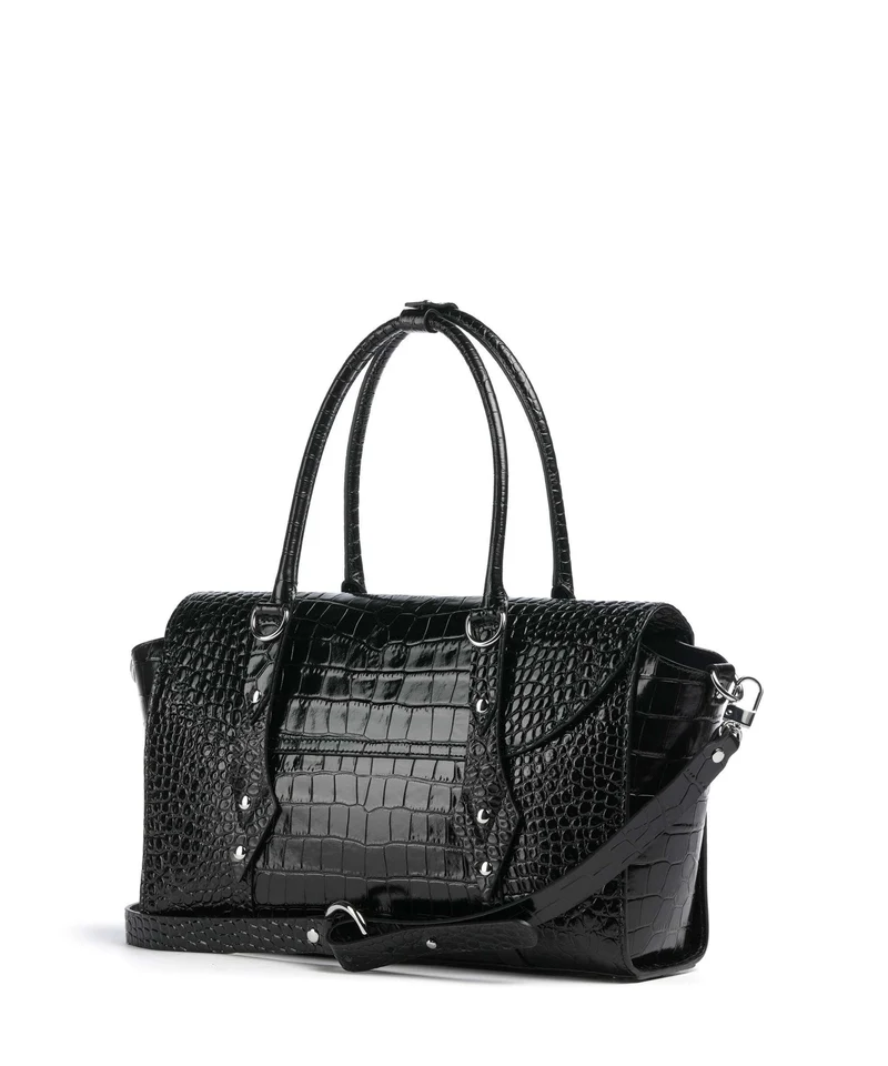 Vivienne Westwood Bettina Embossed Croc Medium Shopper black