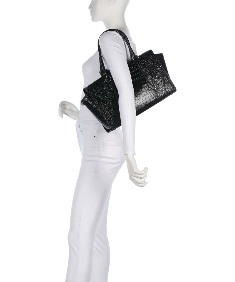 Vivienne Westwood Bettina Embossed Croc Medium Shopper black