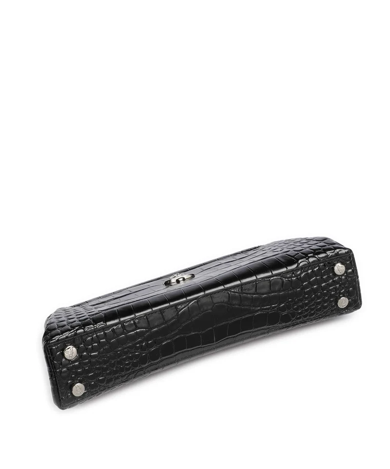 Vivienne Westwood Jane Frame Embossed Croc Schultertasche black