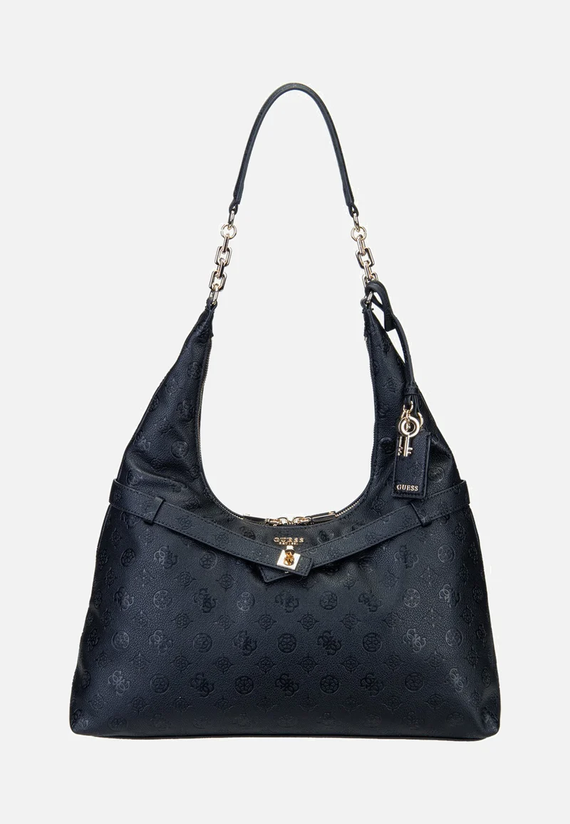 Ella Logo 46010 Black Logo - Hobo Bag