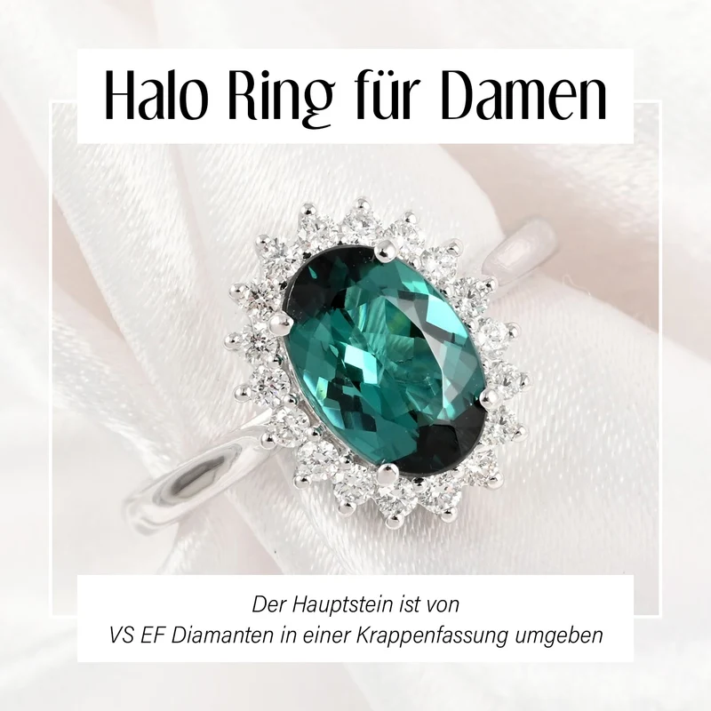 Rhapsody AAAA Indicolith und weißer Diamant-Ring, VS E-F, 950 Platin ca. 1.55 ct