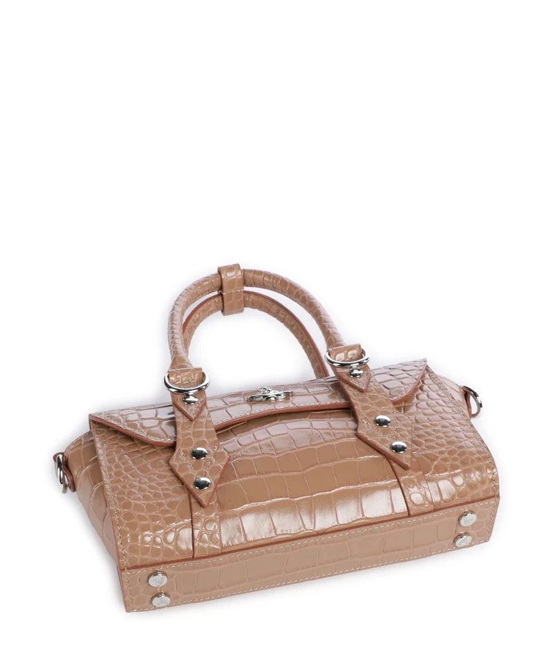 Vivienne Westwood Bettina Embossed Croc Mini Handtasche dusty pink