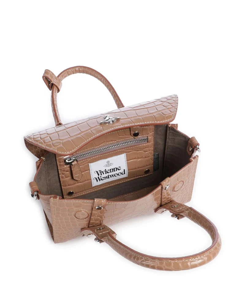 Vivienne Westwood Bettina Embossed Croc Mini Handtasche dusty pink