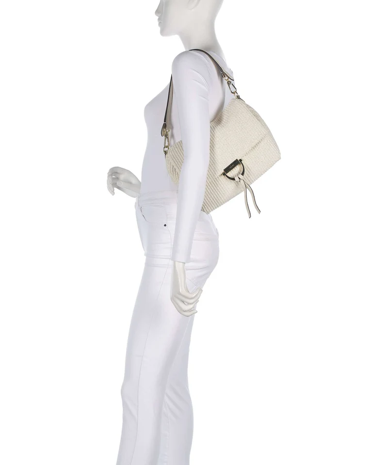 Abro Raffia Classica Temi Medium Schultertasche beige