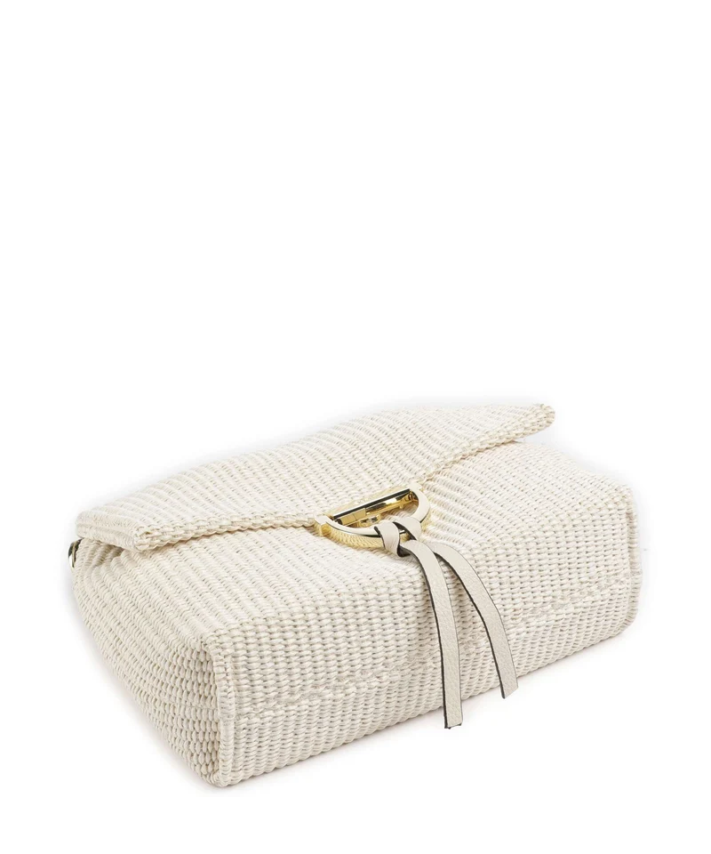 Abro Raffia Classica Temi Medium Schultertasche beige