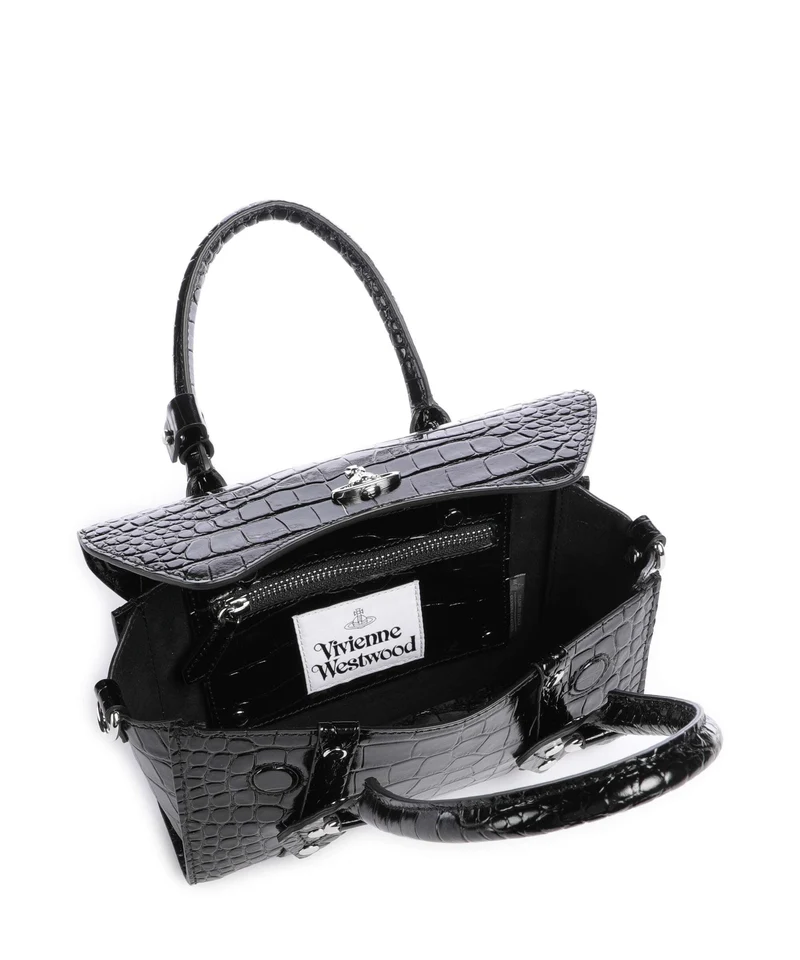 Vivienne Westwood Bettina Embossed Croc Mini Handtasche black