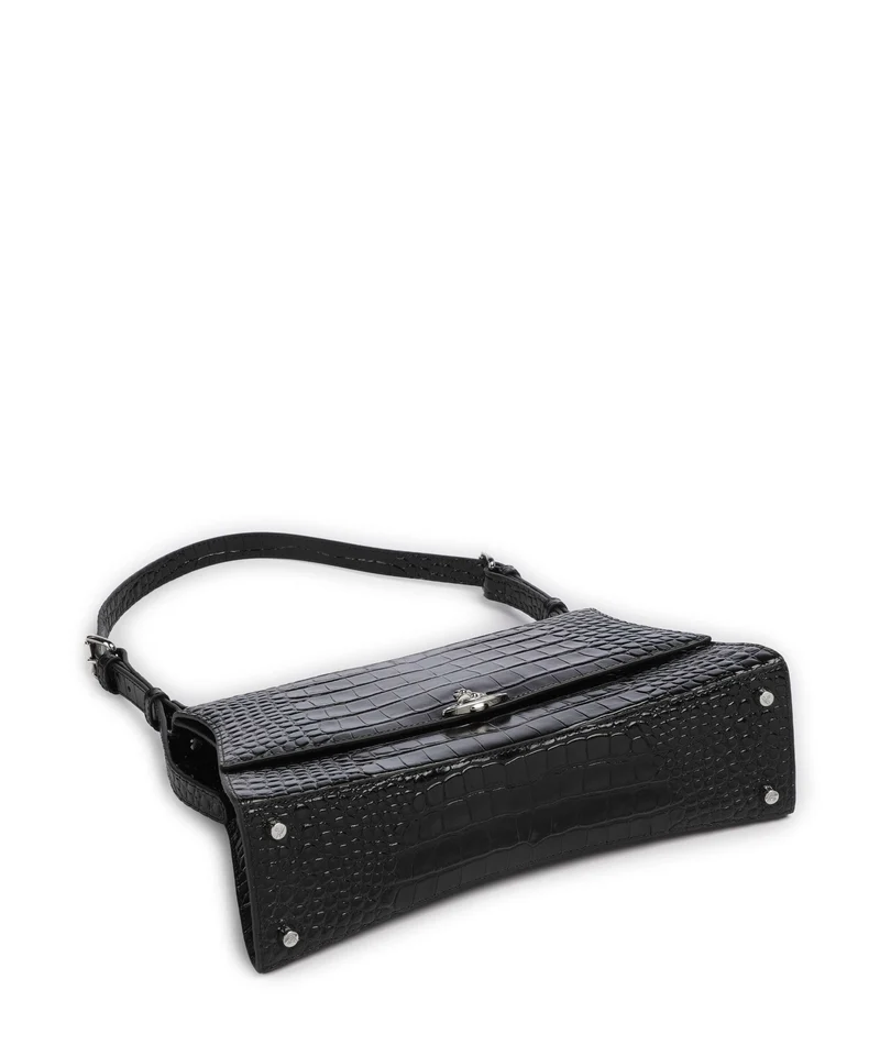 Vivienne Westwood Bianca Embossed Croc M Schultertasche black