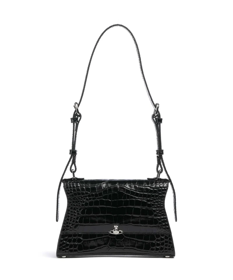 Vivienne Westwood Bianca Embossed Croc S Schultertasche black