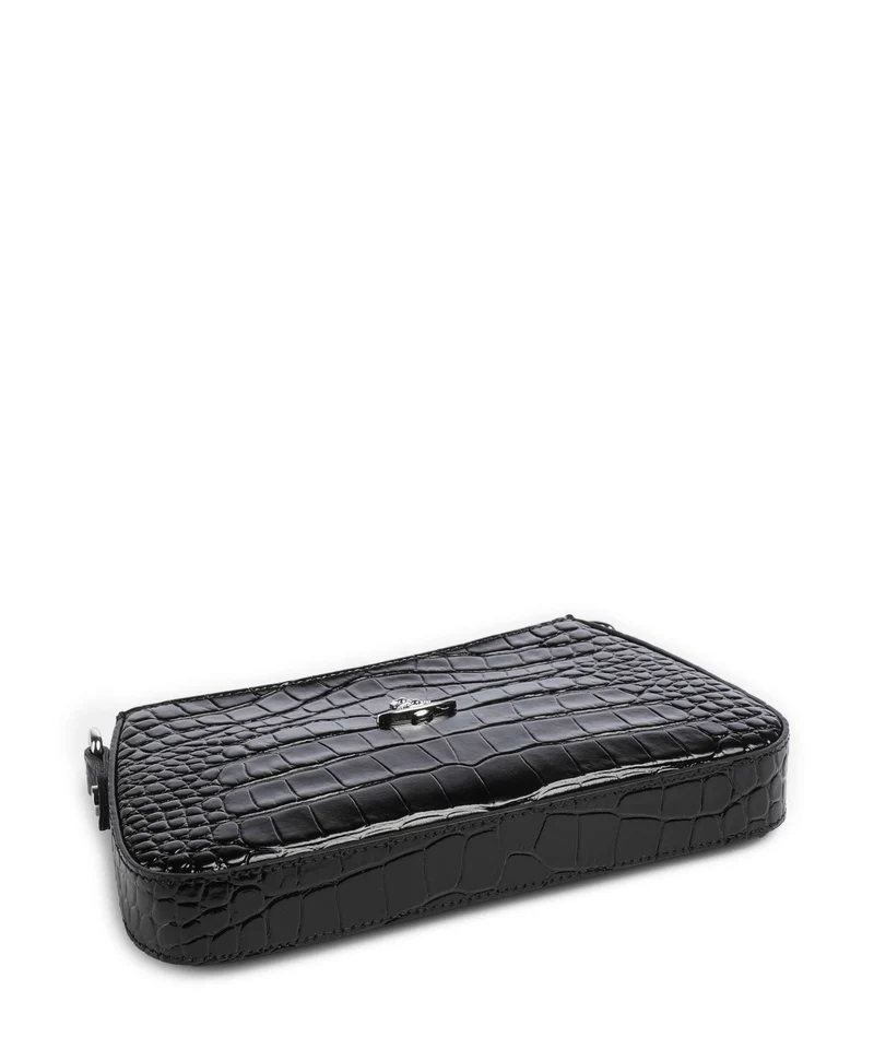 Vivienne Westwood Tasha Embossed Croc Schultertasche black