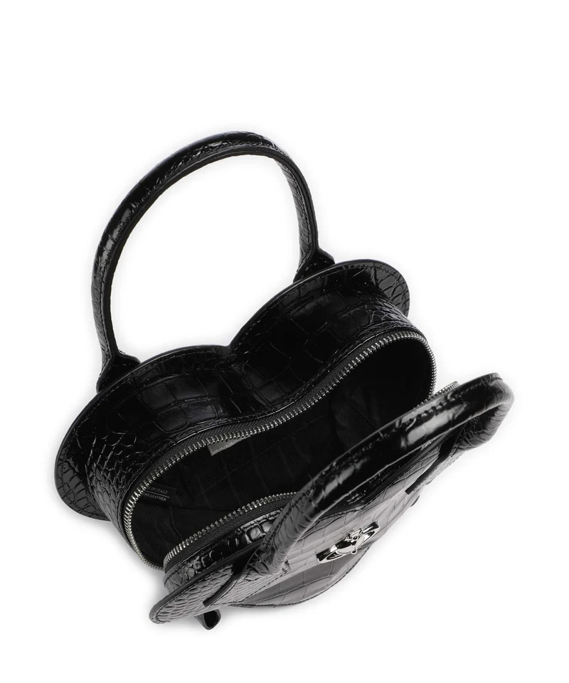 Vivienne Westwood Josephine Heart Embossed Croc Handtasche black