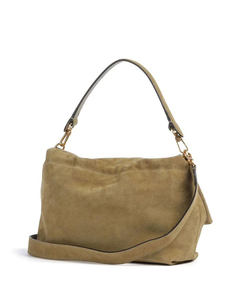 Abro Suede Temi Large Schultertasche mud