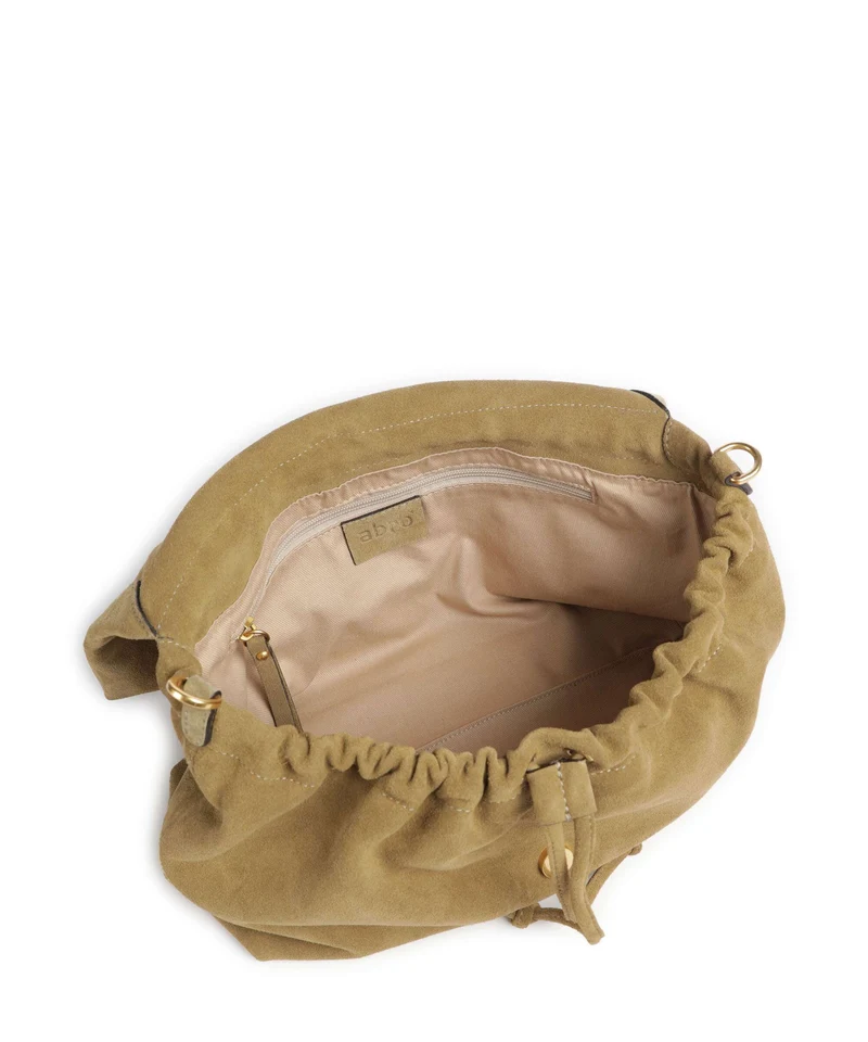 Abro Suede Temi Large Schultertasche mud
