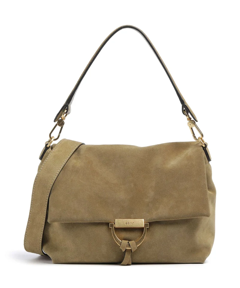 Abro Suede Temi Medium Schultertasche mud