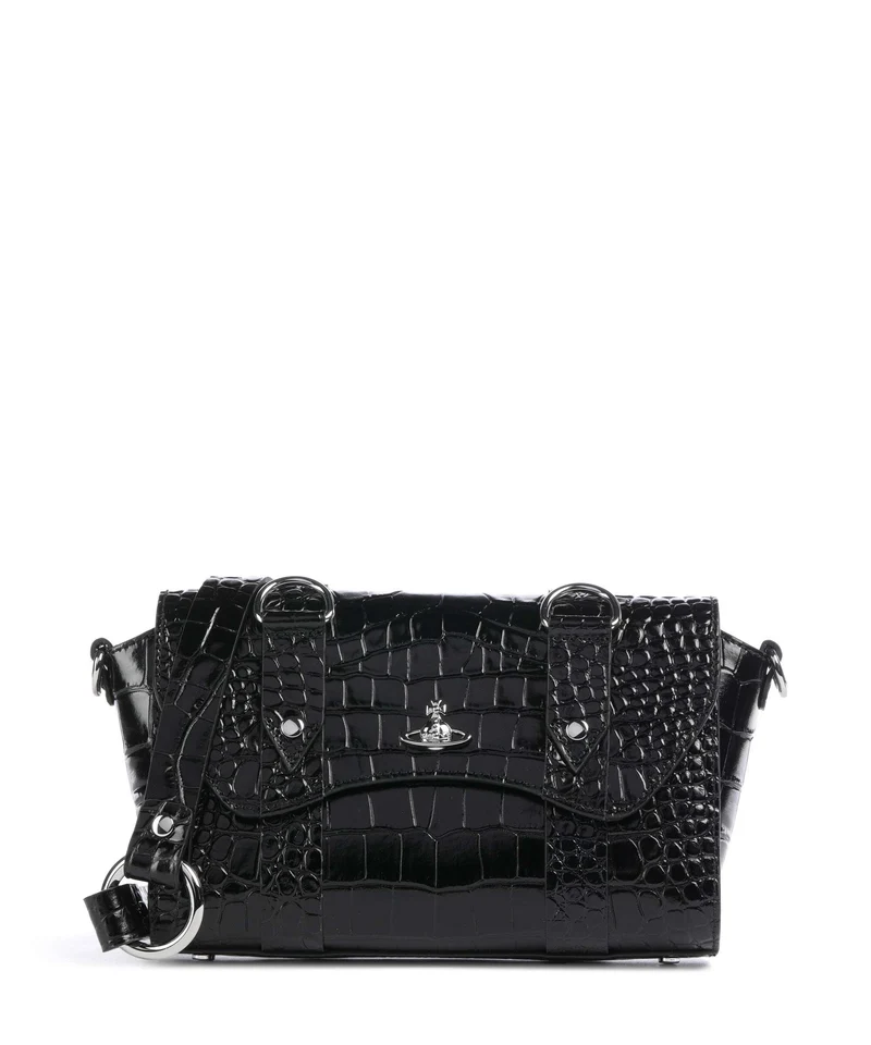 Vivienne Westwood Kimmy Embossed Croc Umhängetasche black
