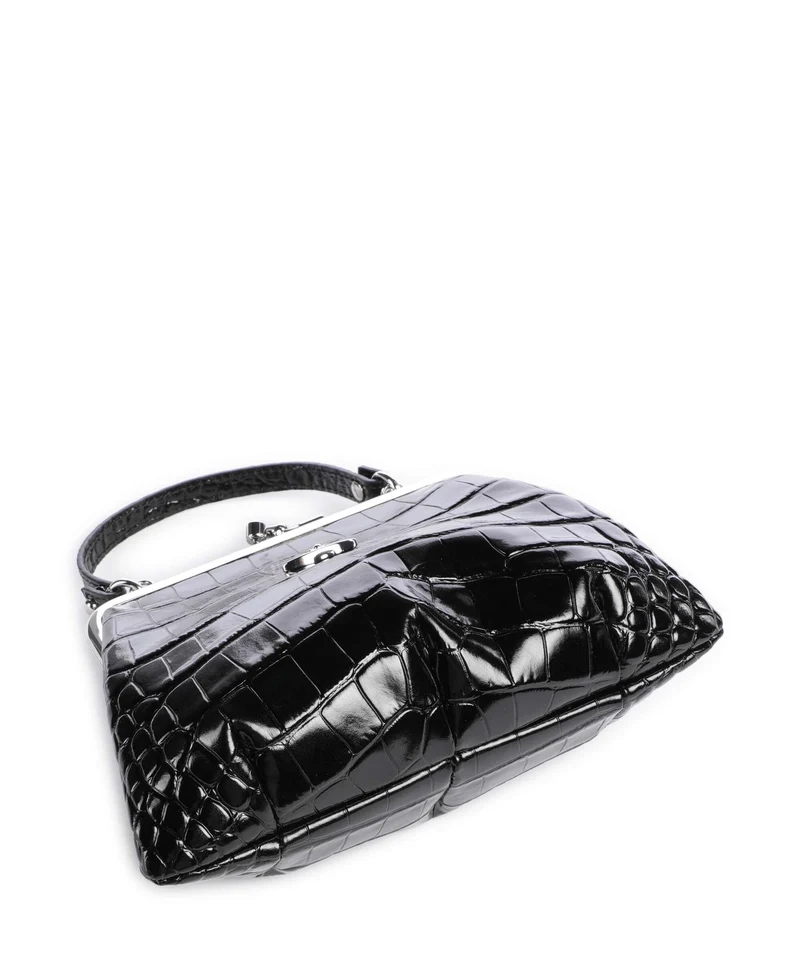Vivienne Westwood Granny Frame Embossed Croc Handtasche black