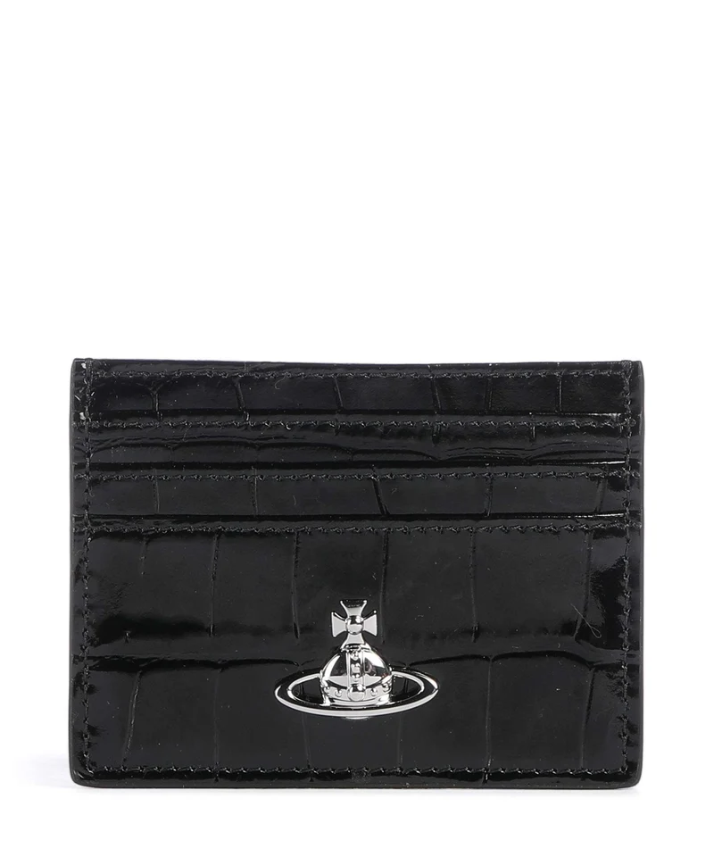 Vivienne Westwood Embossed Croc Kreditkartenetui black