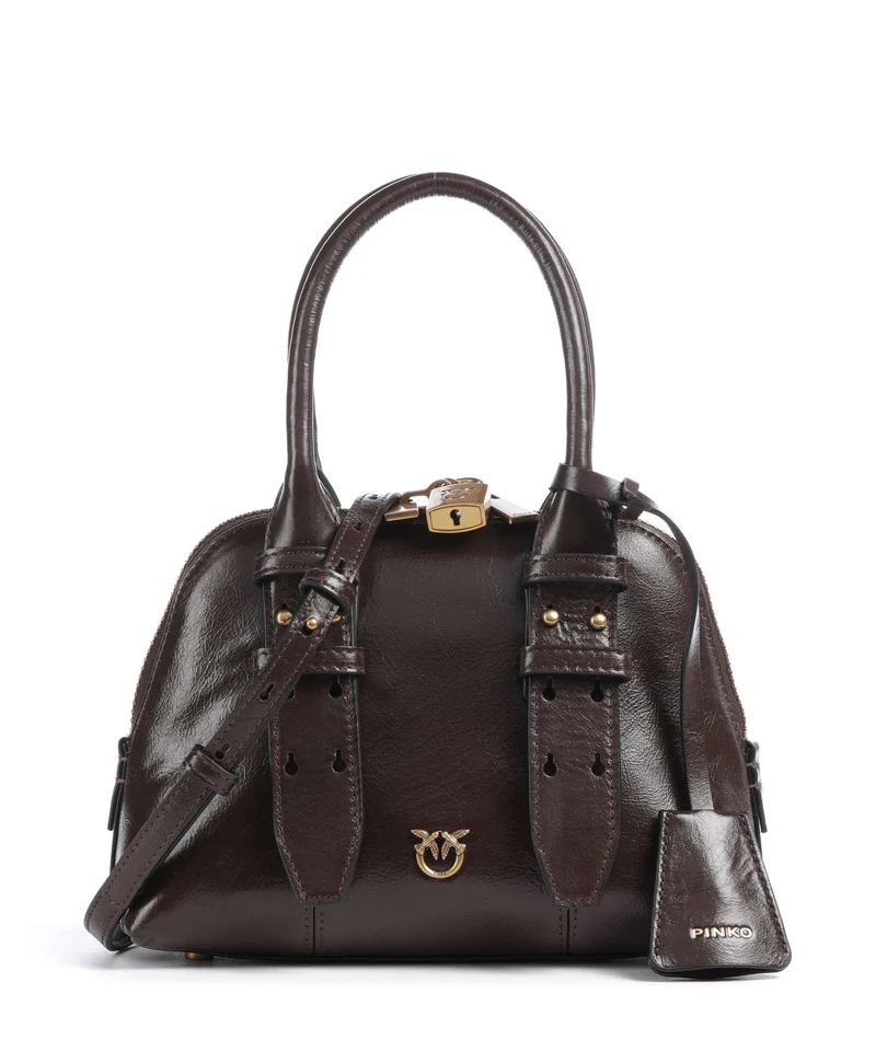 Pinko Bowling Mini Handtasche rosso mogano/antique gold