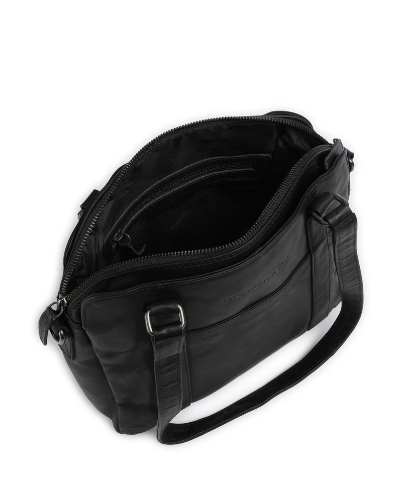 The Chesterfield Brand Wax Pull Up Cow Porlezza Schultertasche black