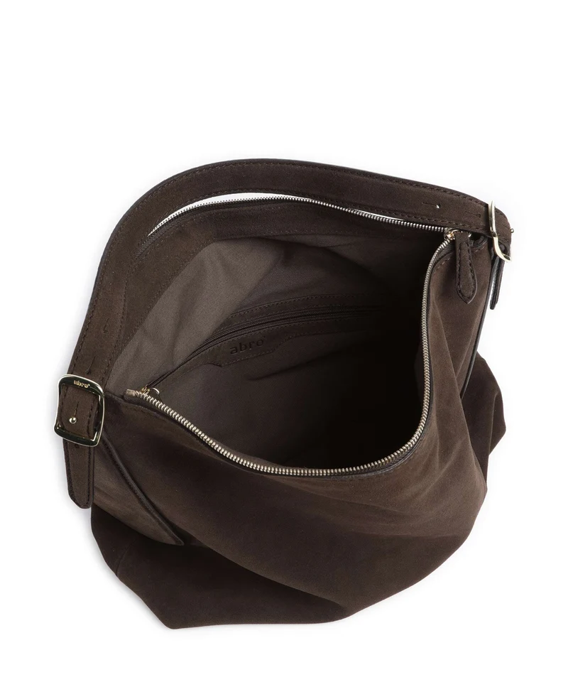 Abro Suede Carina Beuteltasche dark brown