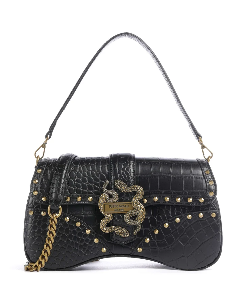 Just Cavalli Iconic Snakes Schultertasche black