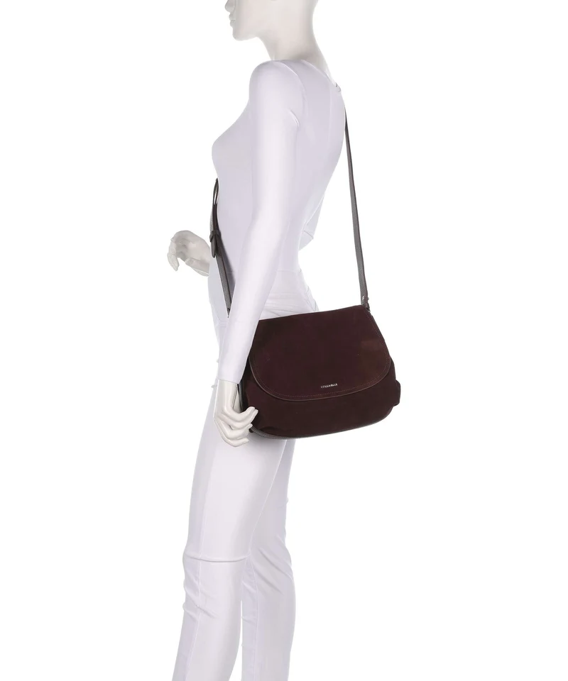 Coccinelle Rebekka Suede Schultertasche brunette