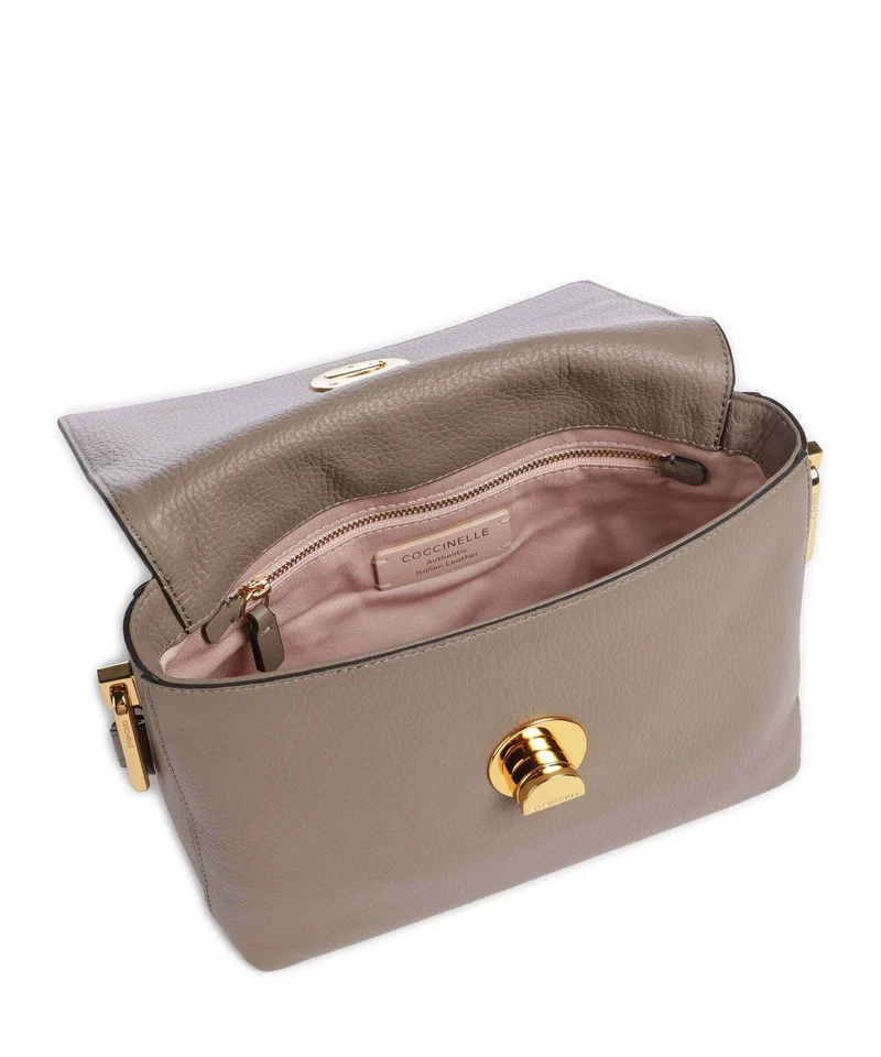 Coccinelle Liya Signature Umhängetasche warm taupe