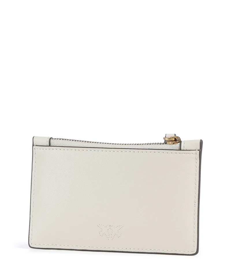 Pinko Airone Kreditkartenetui bianco seta/antique gold