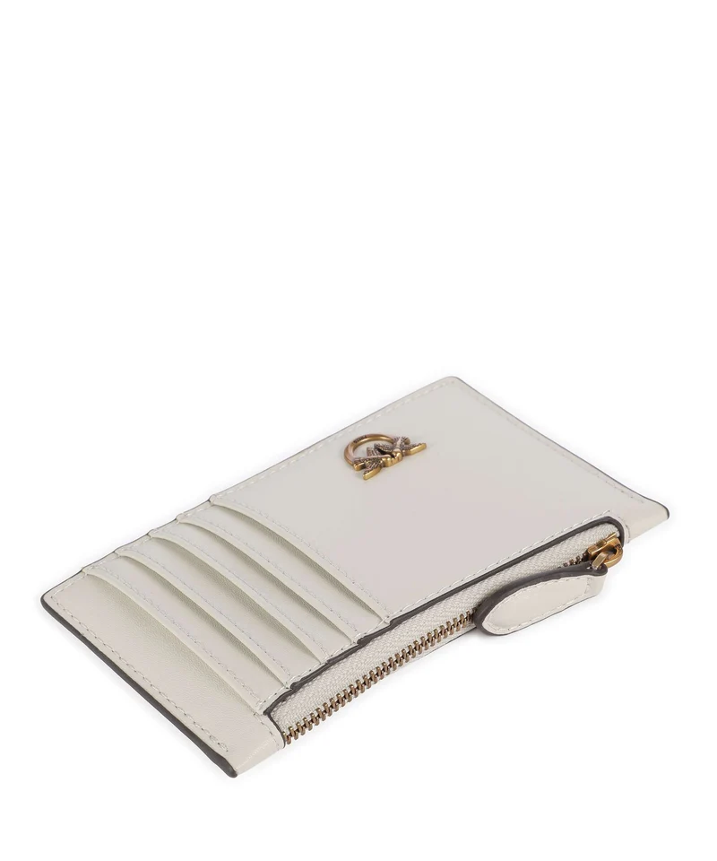 Pinko Airone Kreditkartenetui bianco seta/antique gold