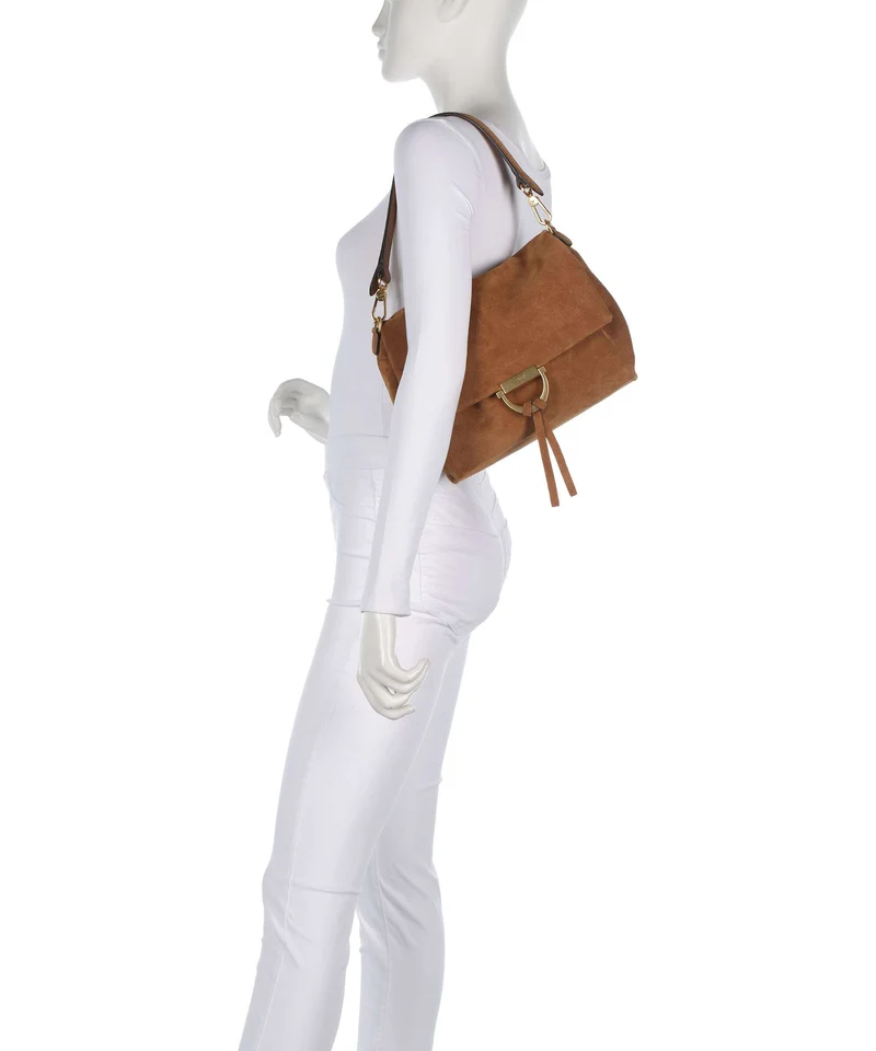 Abro Suede Temi Medium Schultertasche cuoio