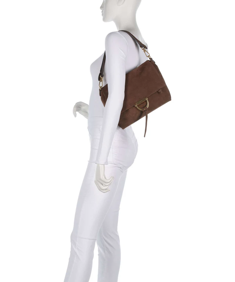 Abro Suede Temi Medium Schultertasche wood