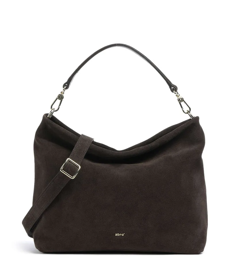 Abro Suede Kaia Beuteltasche dark brown