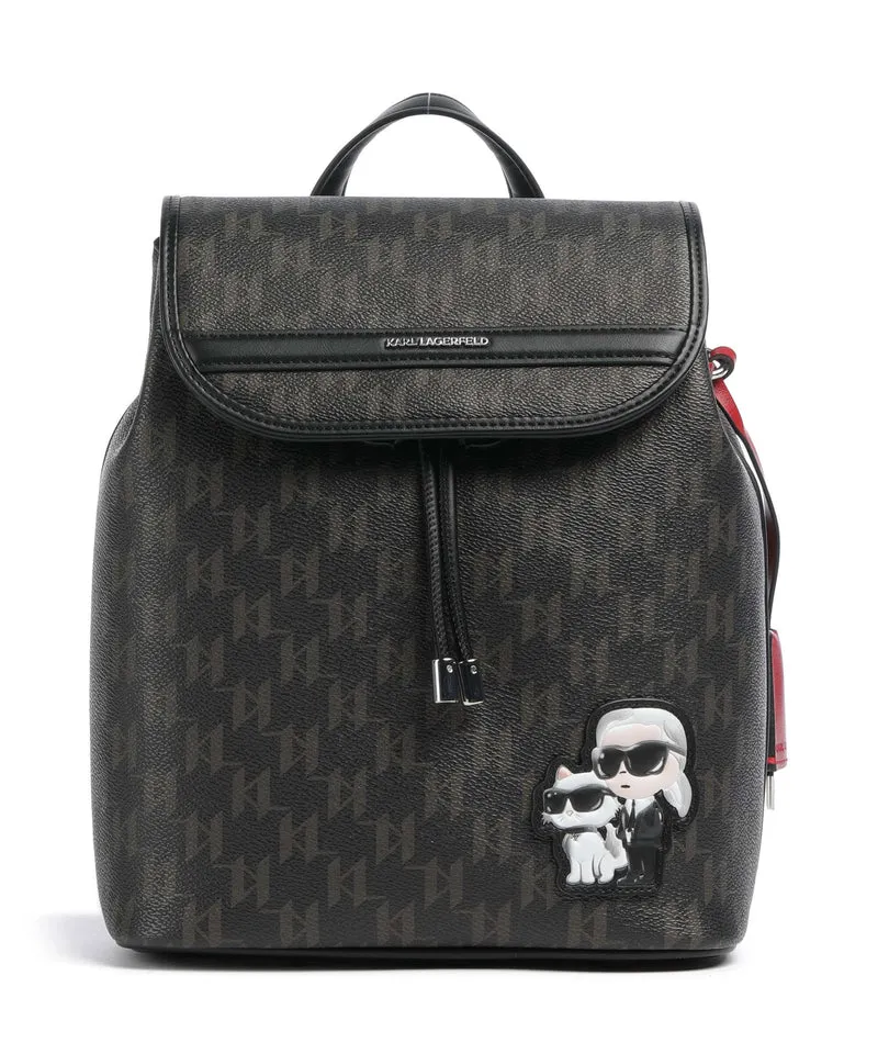 Karl Lagerfeld Ikon Monogram Small Rucksack brown/kl mono
