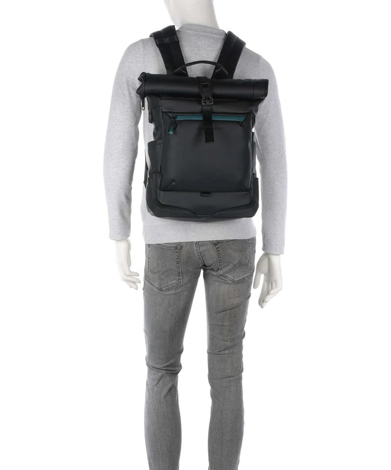 Piquadro Corner 2.0 Rolltop Rucksack nero