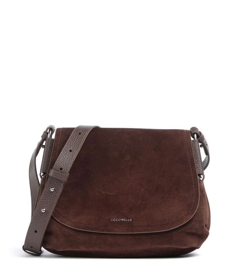 Coccinelle Rebekka Suede Umhängetasche brunette