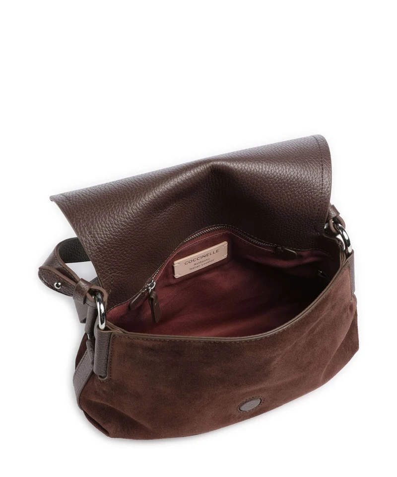 Coccinelle Rebekka Suede Umhängetasche brunette